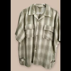 Vintage Maltos Men 2 Piece Button Down Shirt Casual Loose Pant Sets 38x32